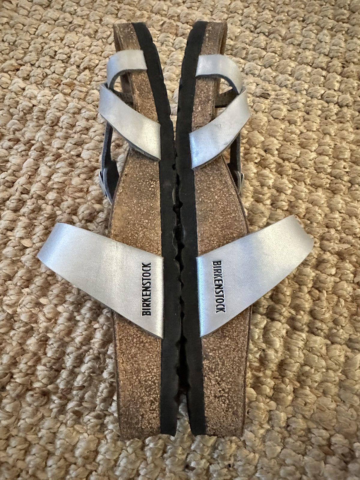 Birkenstock Birkenstock Unisex Mayari Silver Slip On Slide Sandal 40 Size US 10 / IT 40 - 6 Thumbnail