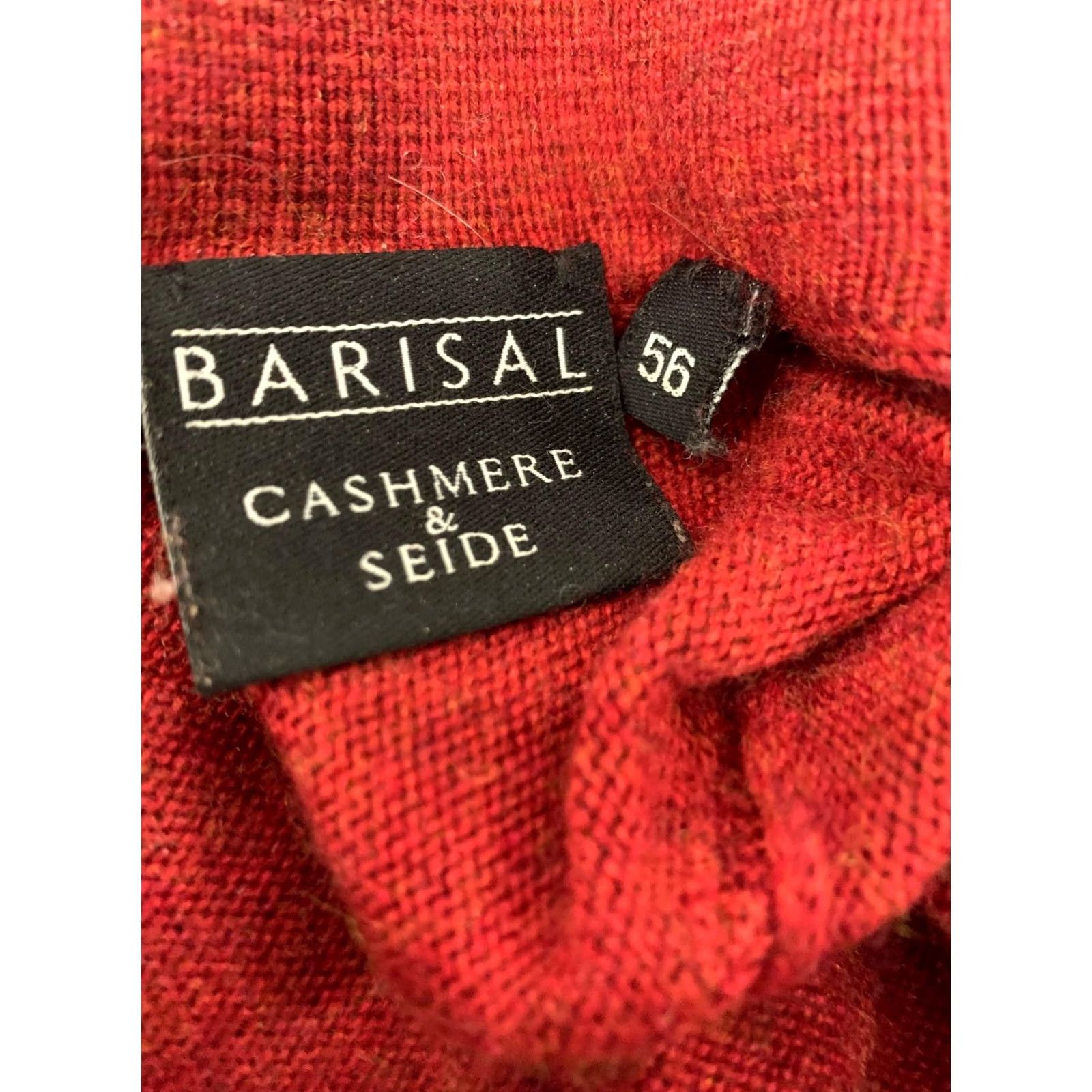 Vintage Barisal Knit Polo Sweater Men’s XXL Red - Cashmere Silk Blend, Long Sleeve, Italian Barisal, Pre-owned, 2XL, Knit Polo Sweater Size US XXL / EU 58 / 5 - 3 Thumbnail