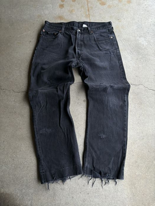 Vintage Vintage Levis 501 Baggy Denim 90s Black Faded Jeans | Grailed