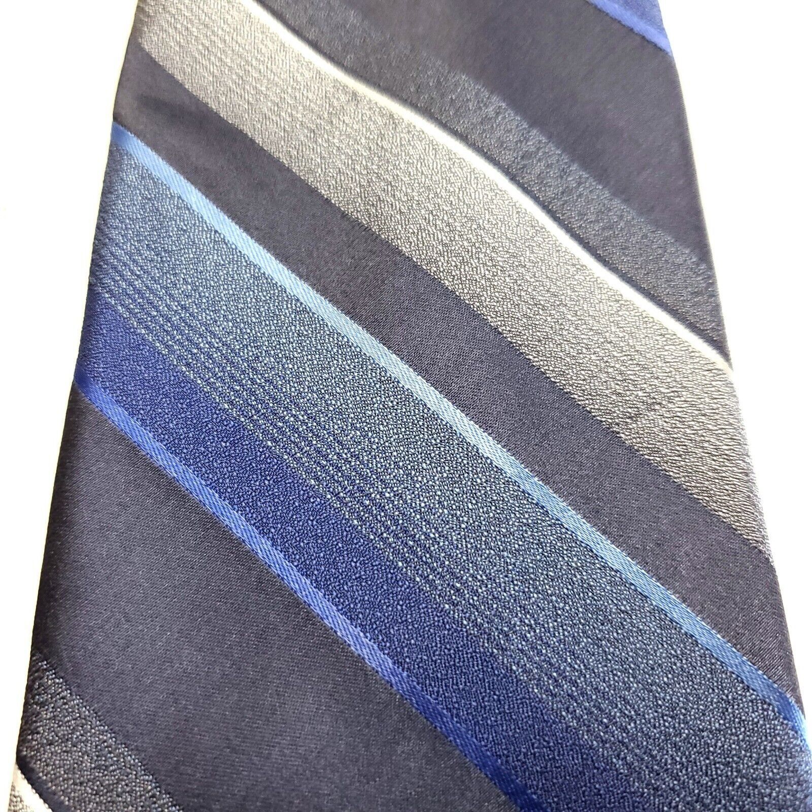 Van Heusen Van Heusen Blue Gray Striped Woven Silk Tie Size ONE SIZE - 2 Thumbnail
