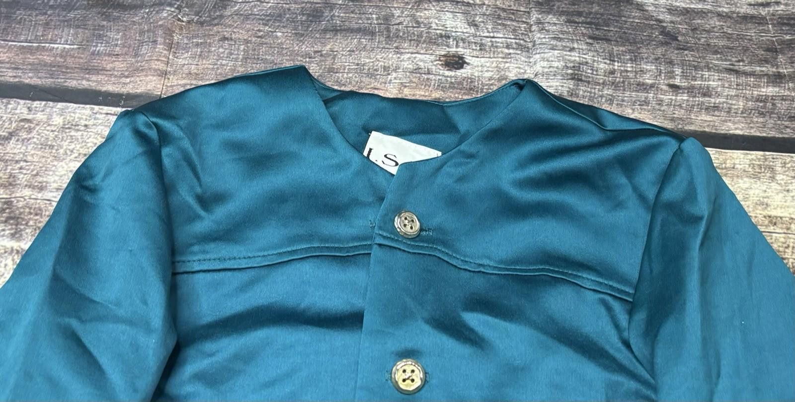 Le Grande Bleu (L.G.B.) VTG ISB Suit Set Womens Size 8 Jacket Skirt Satin Blue 80s Size M / US 6-8 / IT 42-44 - 6 Thumbnail