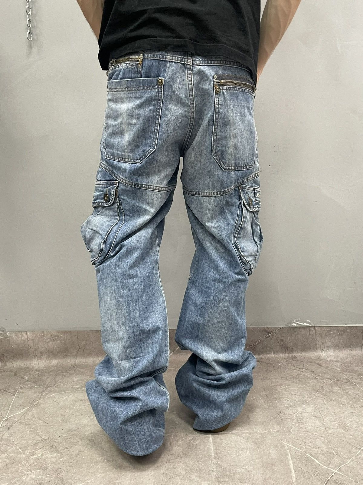 Tornado Mart baggy cargo denim distressed y2k pants tornado mart style Size US 31 - 9 Thumbnail