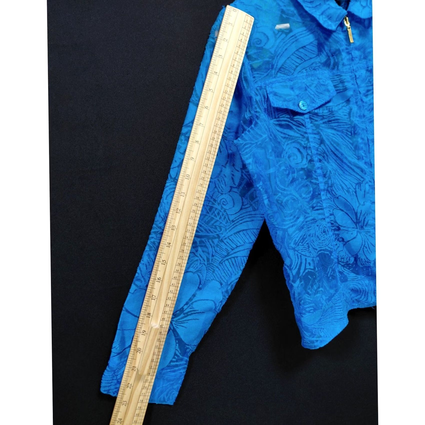 Vintage ERIN LONDON PETITE Blue Jacket Solid Long Sleeve Women PM Size M / US 6-8 / IT 42-44 - 8 Thumbnail