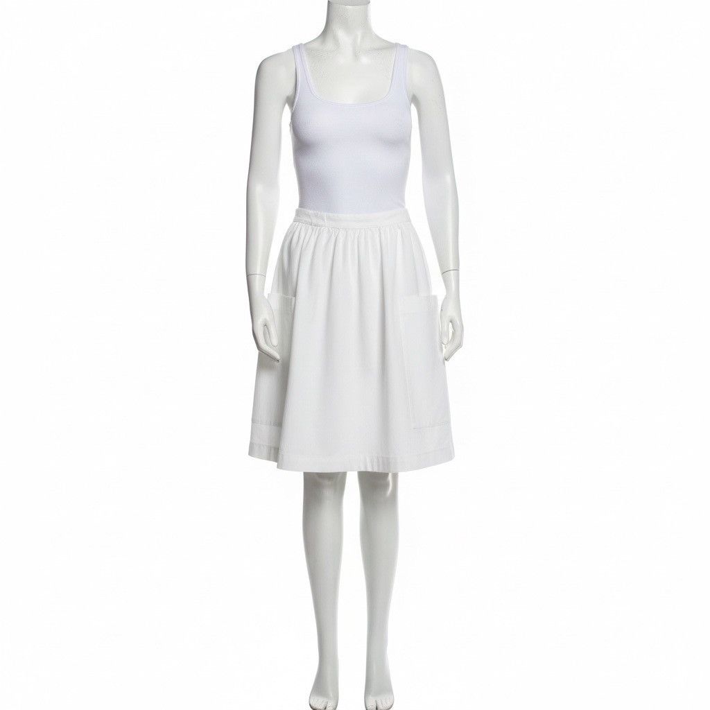 Chloe Chloé White Cotton Skirt – Size 6 US / 42 IT – Made in Italy Size 28" / US 6 / IT 42 - 6 Thumbnail