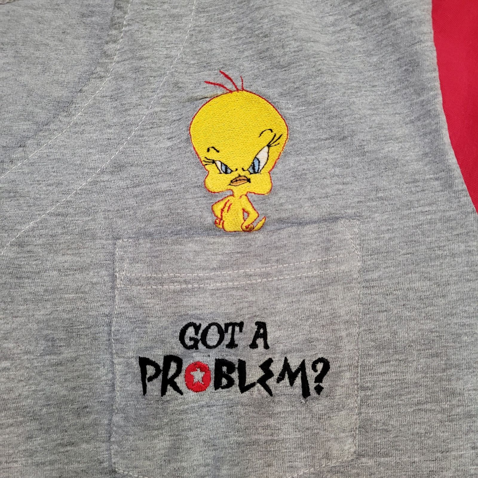 Warner Bros VTG Tweety Bird Got a Problem? Baseball Shirt Womens 2X 3X Size XXL / US 16-18 / IT 52-54 - 2 Thumbnail