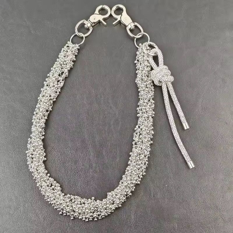 Jewelry Rhinestone Knot Pendant Punk Wallet Pocket Chain Size ONE SIZE - 8 Thumbnail
