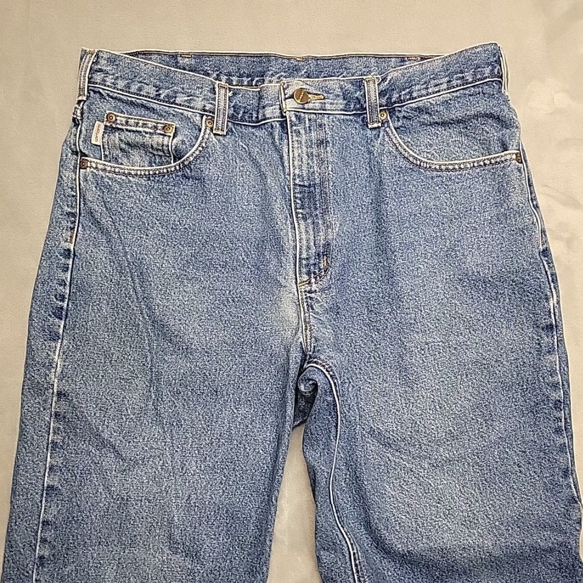 Carhartt VINTAGE Carhartt Jeans Men 38x30 Blue Denim Relaxed Fit Faded Work Casual B17 Size US 38 / EU 54 - 3 Thumbnail