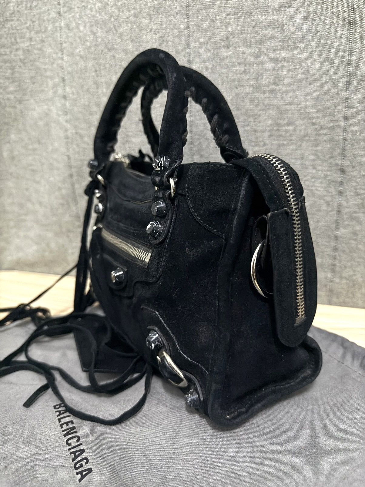 Balenciaga Balenciaga mini City Black Suede shoulder bag Size ONE SIZE - 5 Thumbnail
