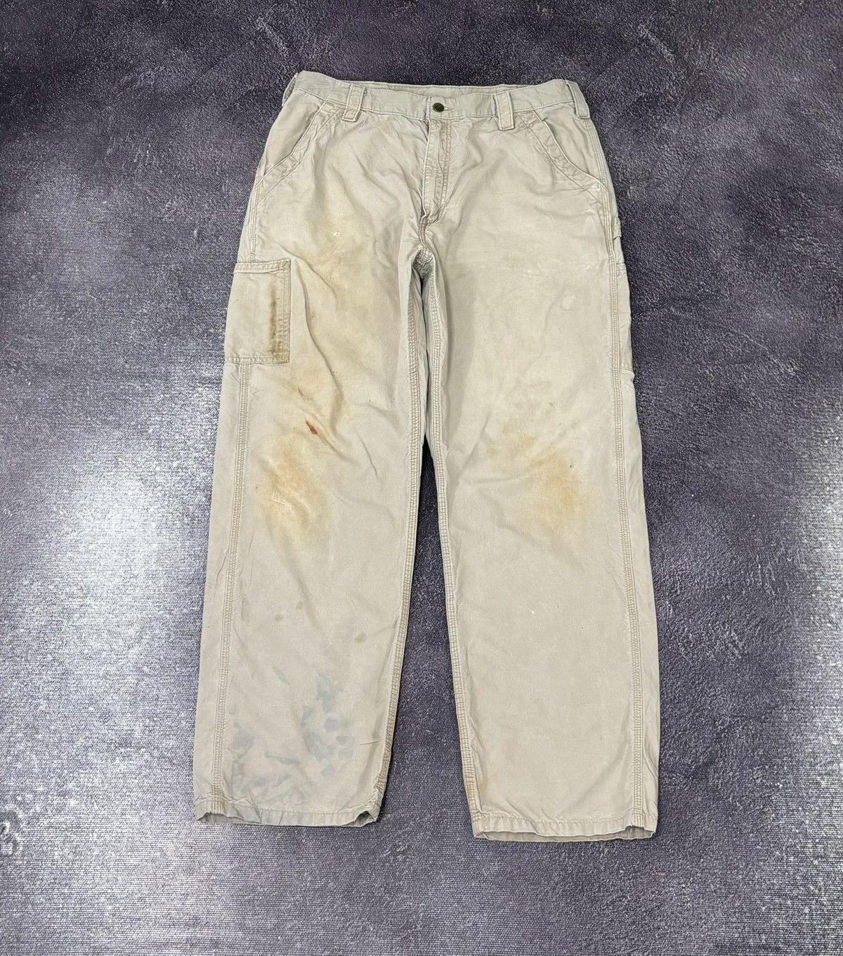 Carhartt Vintage Carhartt Beige Work Hype Carpenter Baggy Pants Size US 36 / EU 52 - 2 Thumbnail