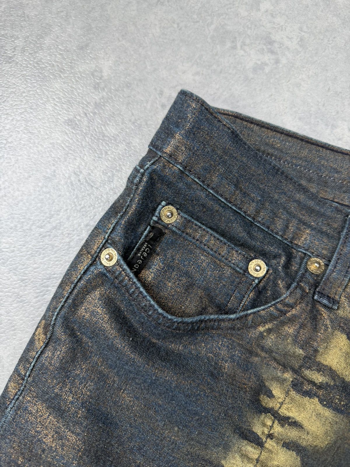 Iceberg Iceberg Icejeans Metallic Coated Denim Jeans Made in Italy Size 28" / US 6 / IT 42 - 5 Thumbnail