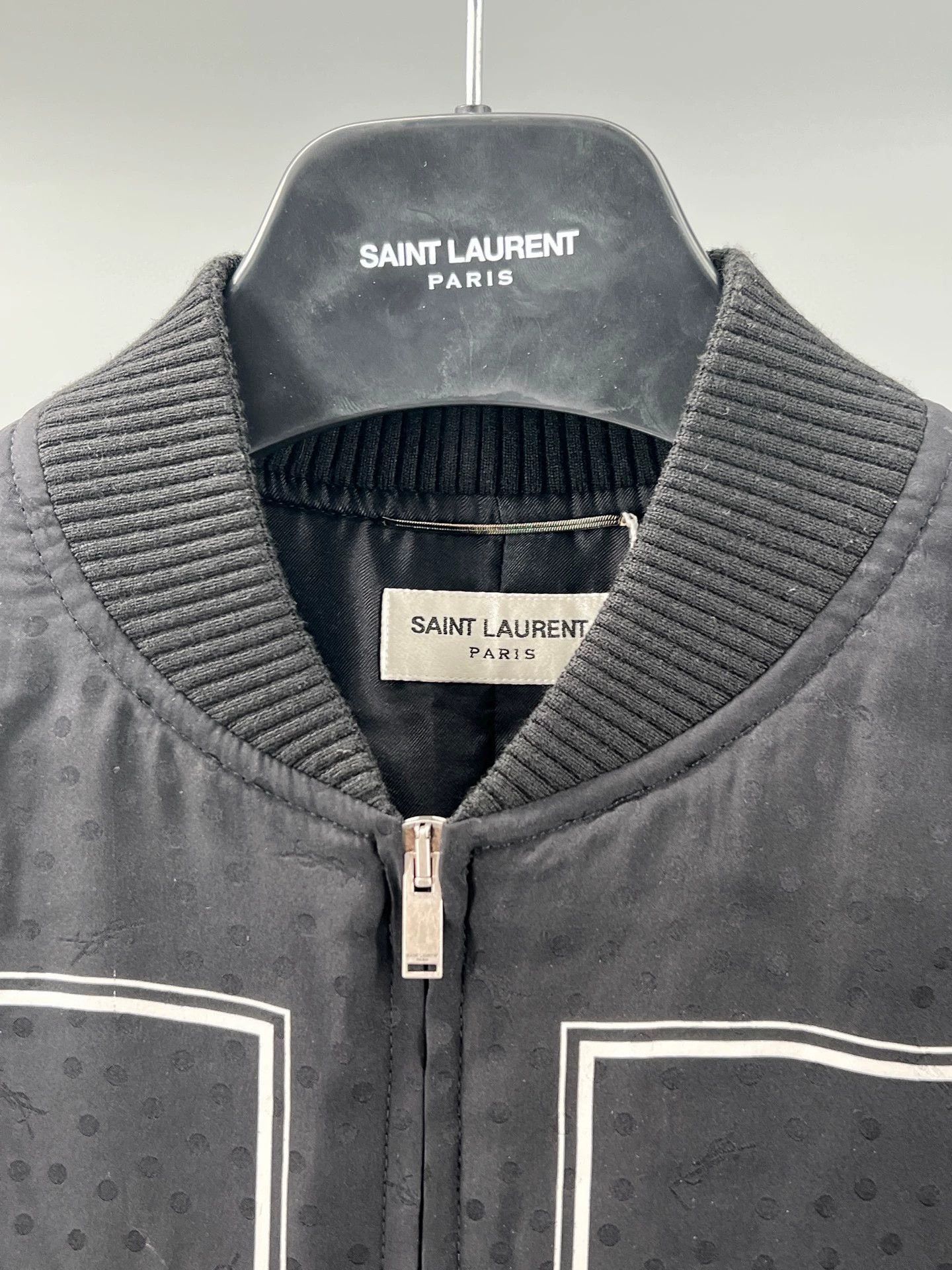 YSL Black Silk Quilted Dot Jacket