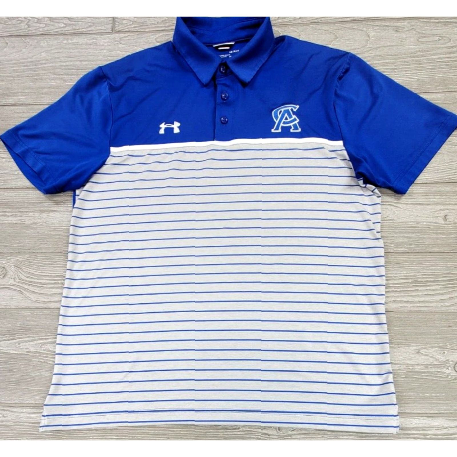 Under Armour Under Armour Mens HeatGear Polo Shirt Short Sleeve Blue Gray Colorblock L Regular Mens Polo Shirt Size US L / EU 52-54 / 3 - 2 Thumbnail