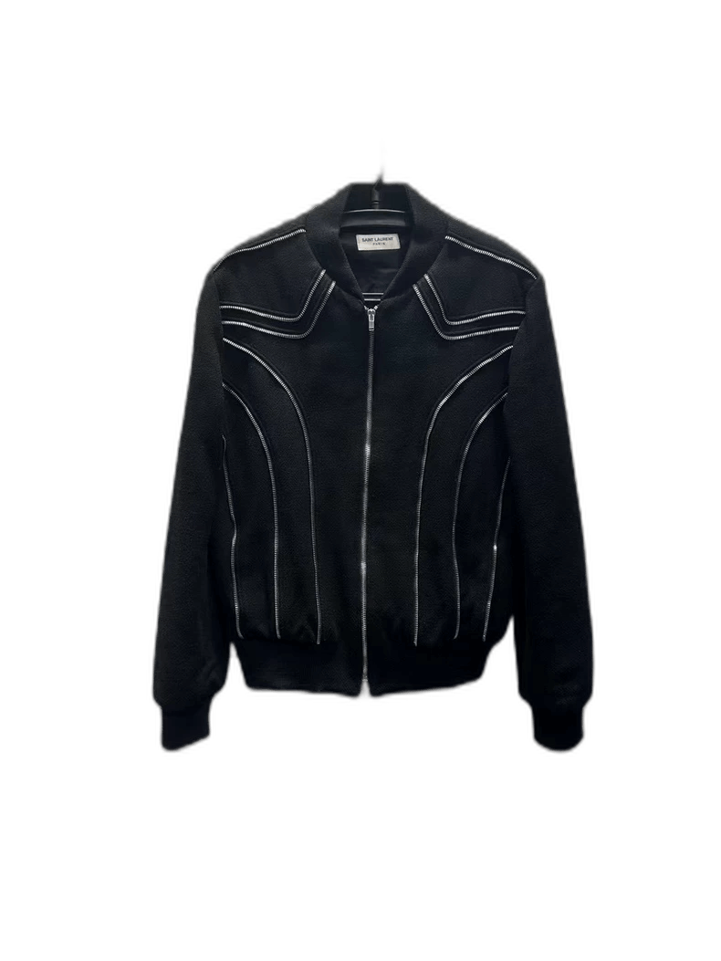 Saint Laurent Paris black zippers bomber jacket by Saint Laurent Size US L / EU 52-54 / 3 - 1 Thumbnail