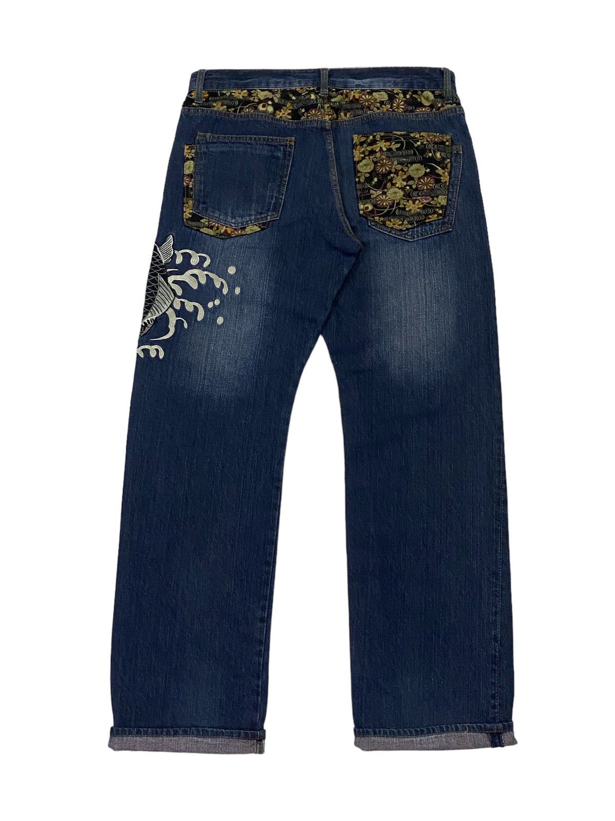 Japanese Brand Japanese Brand Memory Special Koi Fish Embroidery Jeans Size US 34 / EU 50 - 3 Thumbnail