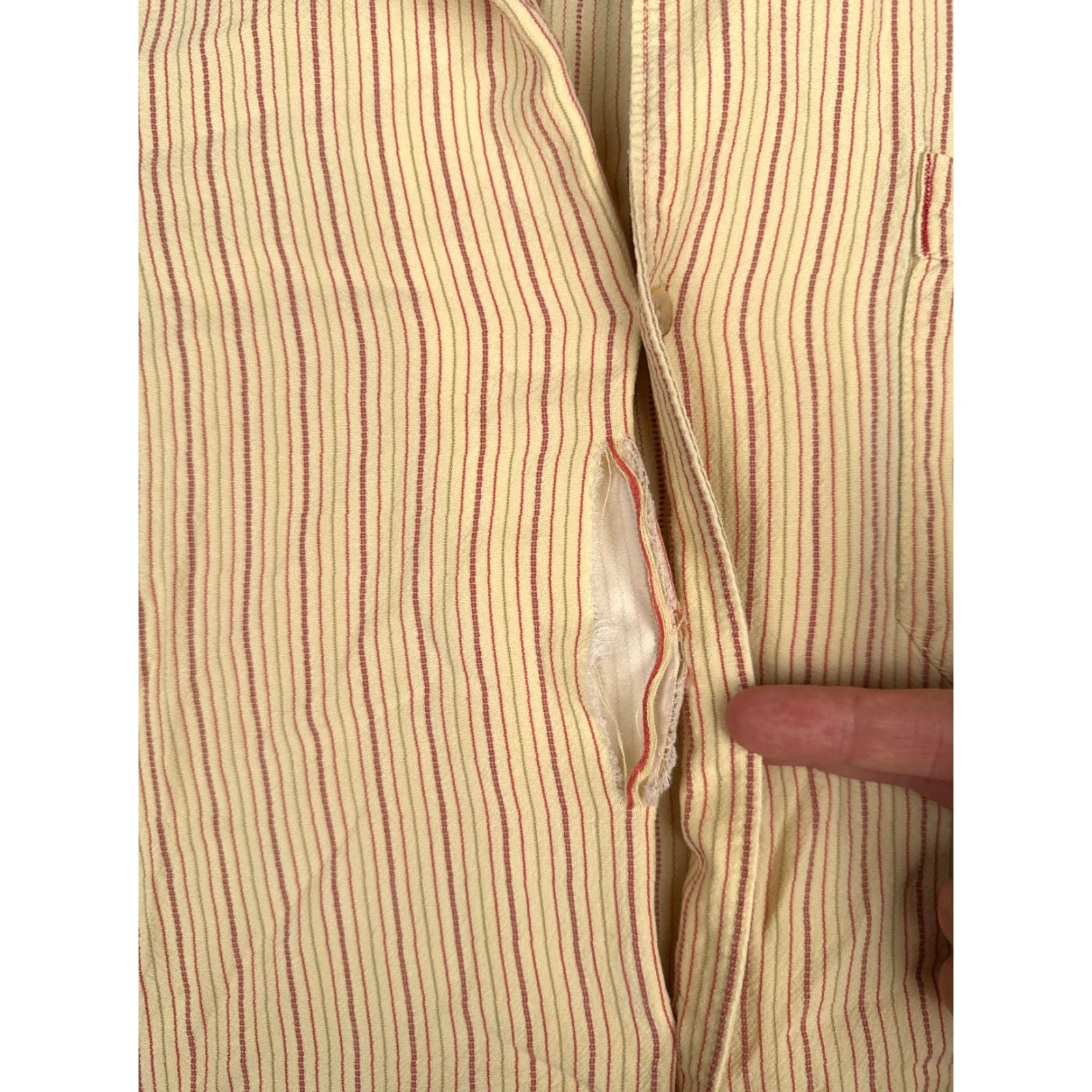 Tommy Bahama Tommy Bahama Shirt Men Large Yellow Button-Up Vertical Stripe 100% Tencel Slim Fit Casual Beach Aloha Size US L / EU 52-54 / 3 - 6 Thumbnail