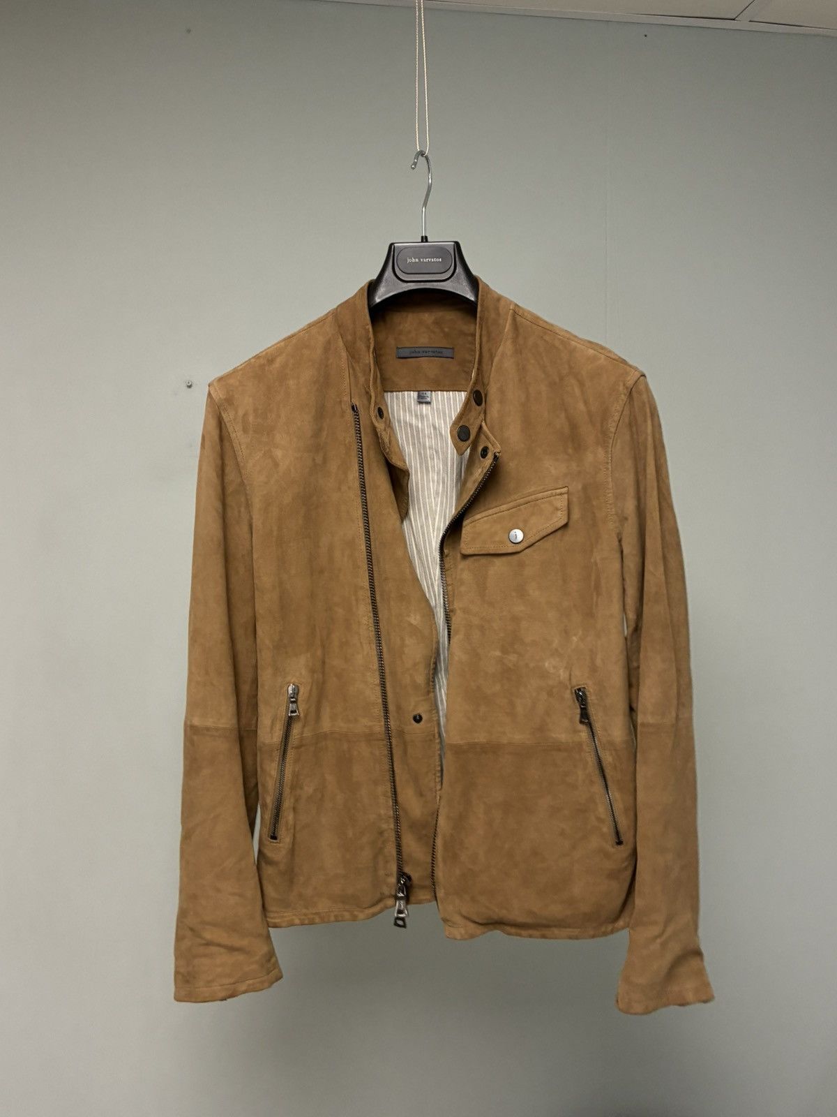 John Varvatos Suede Asymmetric Moto Jacket EU 44 USA 34 Size US S / EU 44-46 / 1 - 13 Thumbnail