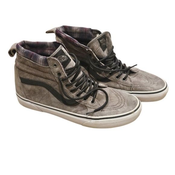 Vans VANS Off The Wall Sk8 Hi MTE Pewter Plaid Skate Shoes Mens 8 Grailed