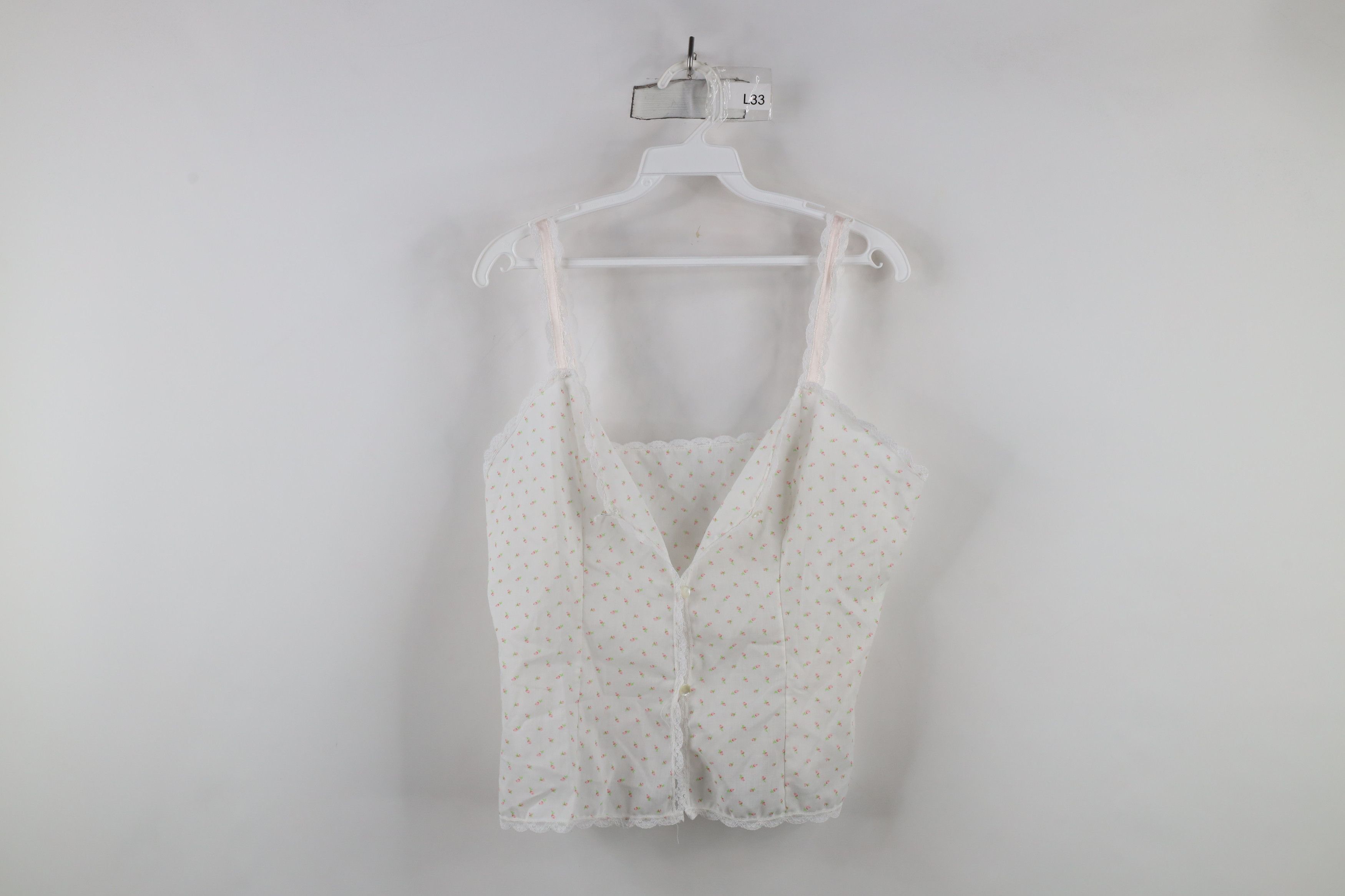 Vintage Vintage 70s Streetwear Sheer Lace Flower Night Shirt USA Size L / US 10 / IT 46 - 1 Thumbnail