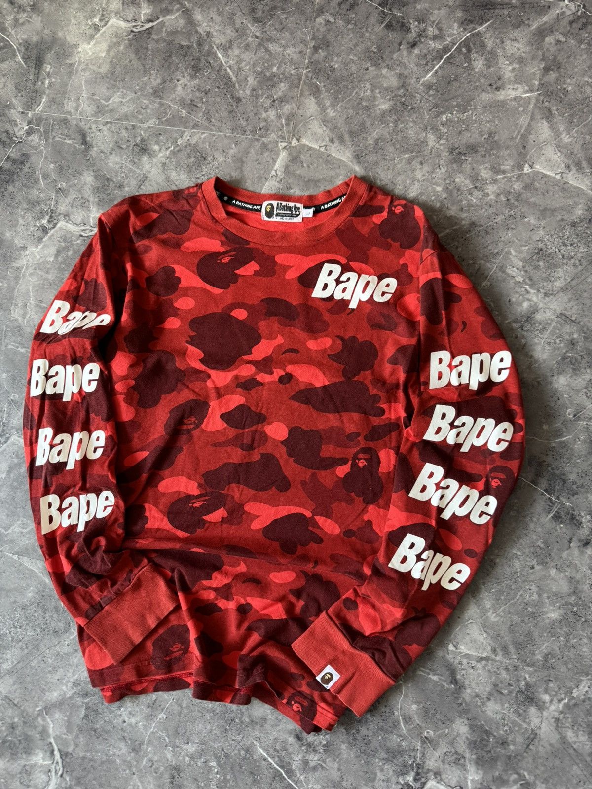 Bape Bape Red Camo Longsleeve Size L Size US L / EU 52-54 / 3 - 2 Thumbnail