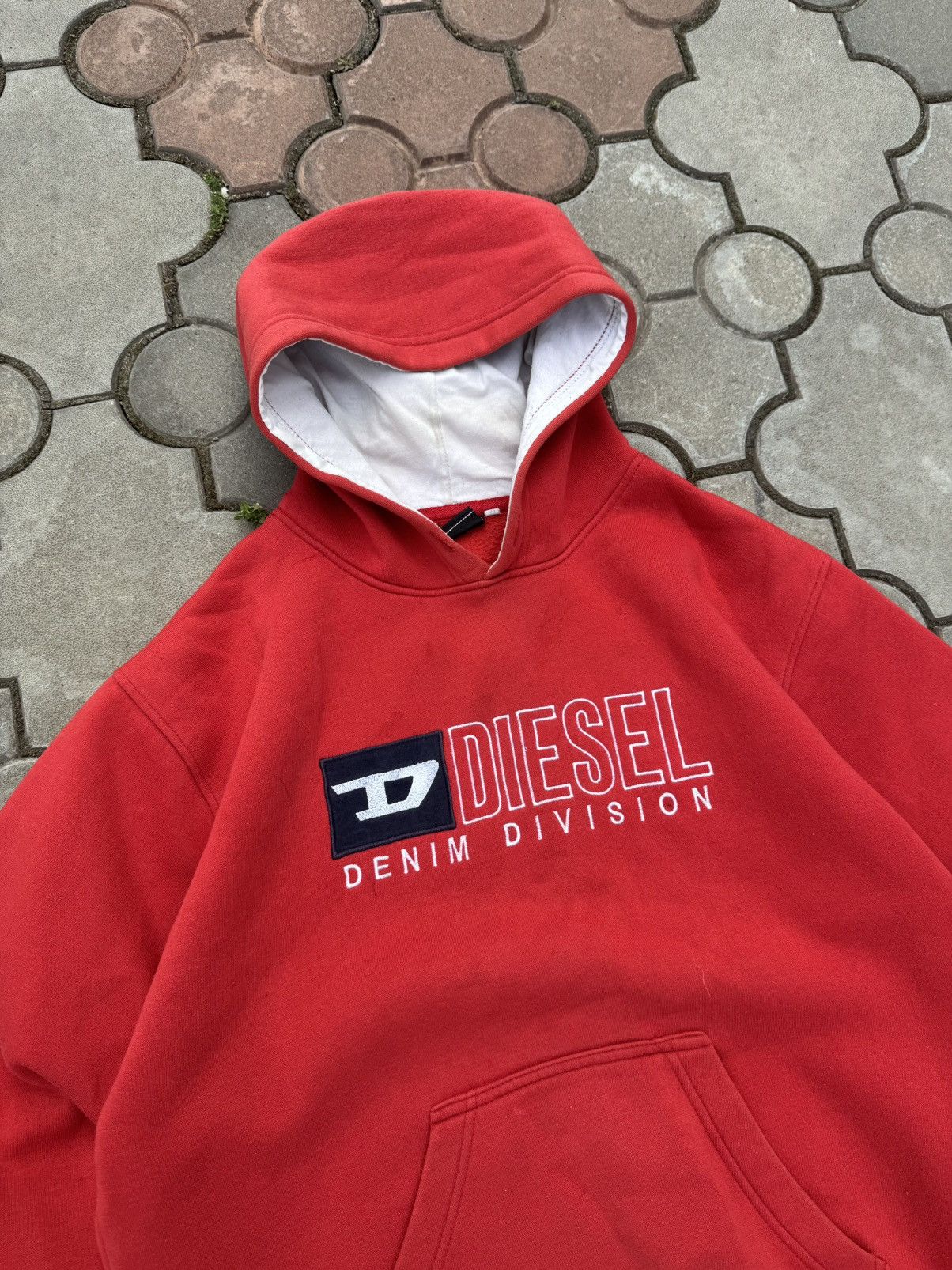 Vintage 90s Diesel Spell Out Boxy Hoodie Opium