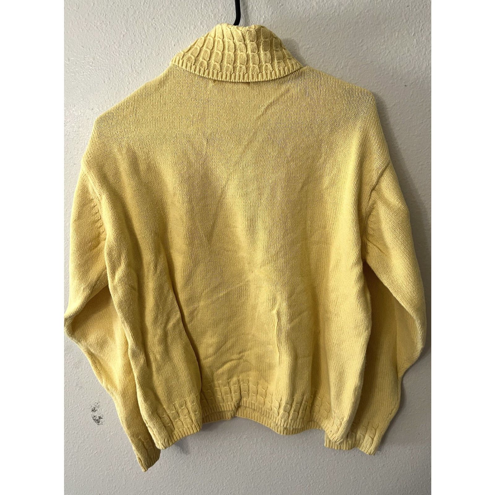 Talbots VINTAGE Talbots Yellow Knitted Turtleneck Sweater Long Sleeve Women L Cable Adult Large Yellow Womens Size L Cable Knit Pullover 90s Size L / US 10 / IT 46 - 3 Thumbnail