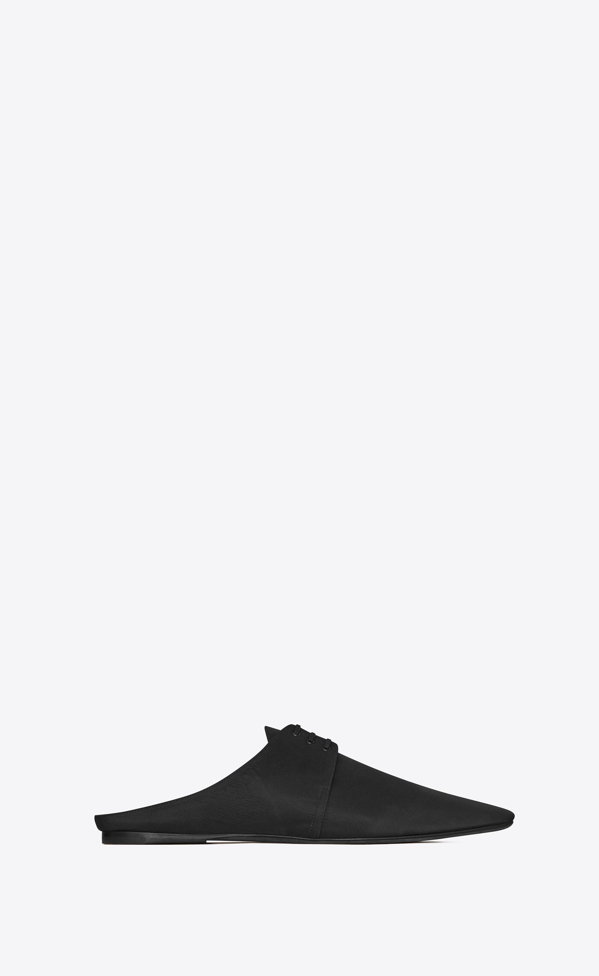 Saint Laurent Paris o1s1wg110825 731823 Terence Mules in Shantung In Black Size US 10 / EU 43 - 1 Thumbnail