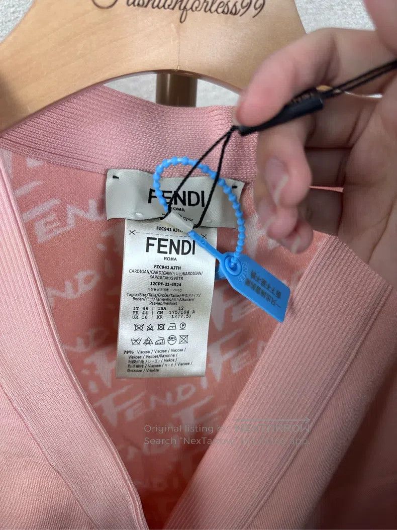 Fendi Fendi Pink wool knitted cardigan Size M / US 6-8 / IT 42-44 - 4 Thumbnail
