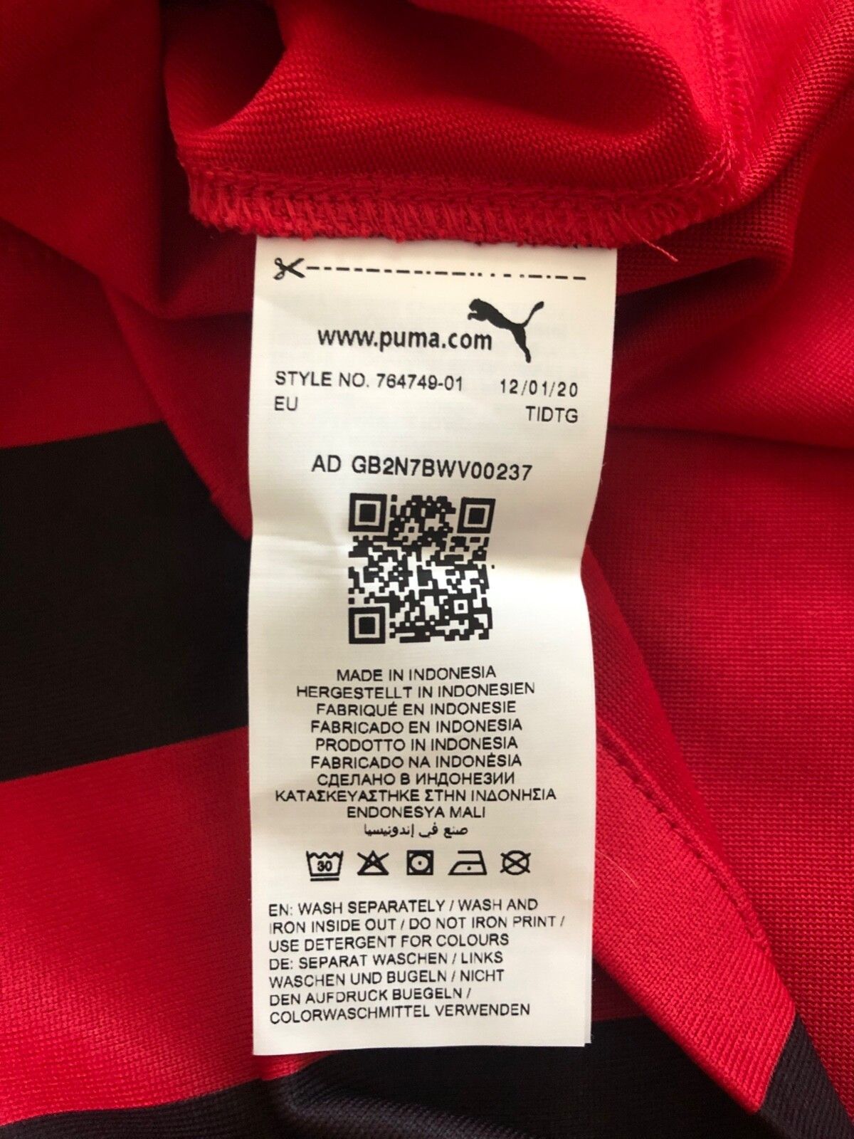 Puma AC Milan 2021/2022 PUMA CL Messias Soccer Jersey L Size US L / EU 52-54 / 3 - 13 Thumbnail