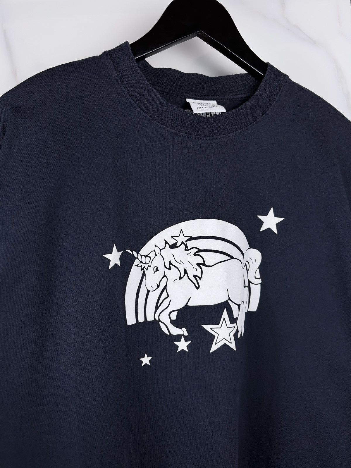 Vetements SS21 Vetements Unicorns and Rainbows Oversized Tshirt Navy Size US XL / EU 56 / 4 - 2 Thumbnail
