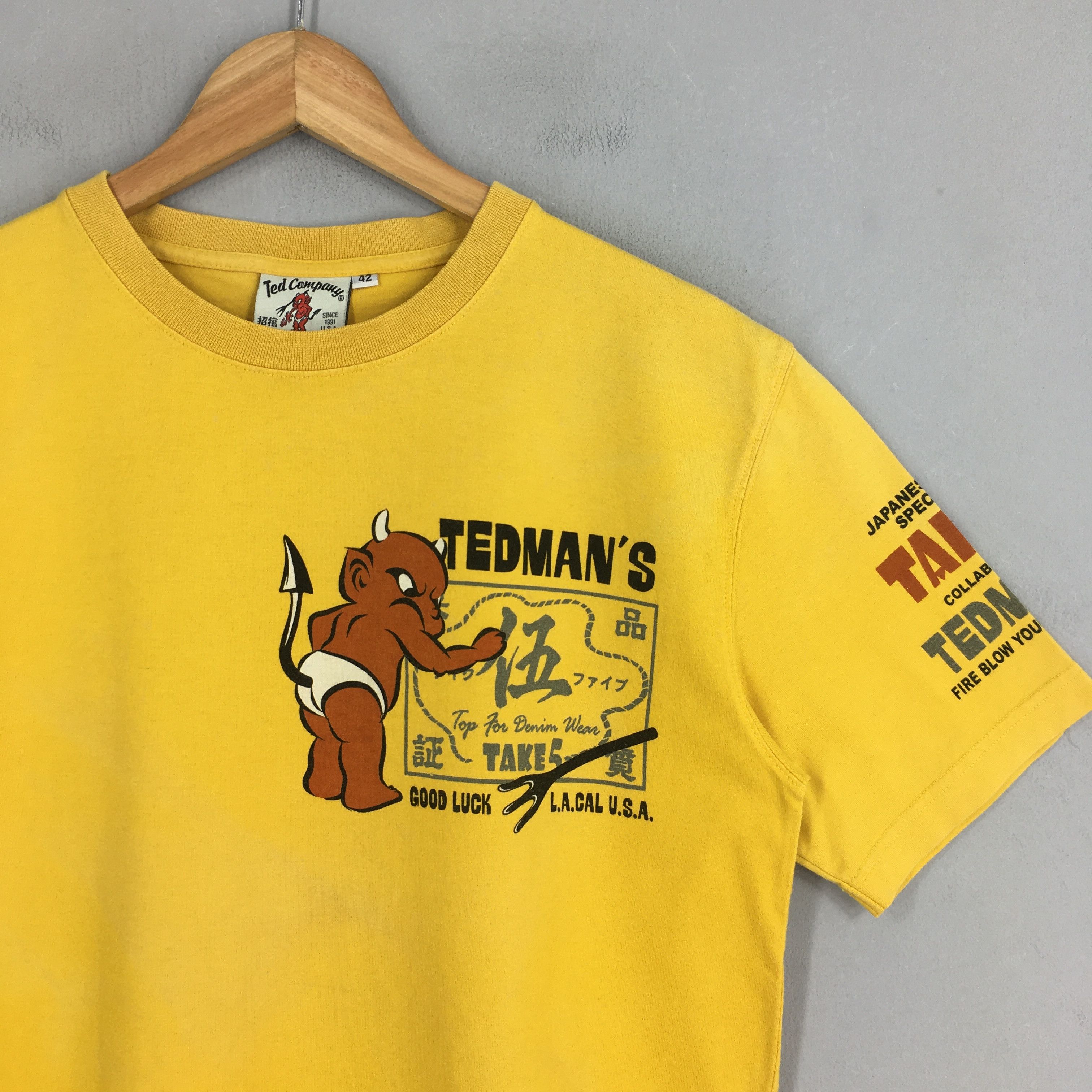 Other Vintage Ted Company Tedman Take 5 Yellow T shirt Medium Size US M / EU 48-50 / 2 - 2 Thumbnail