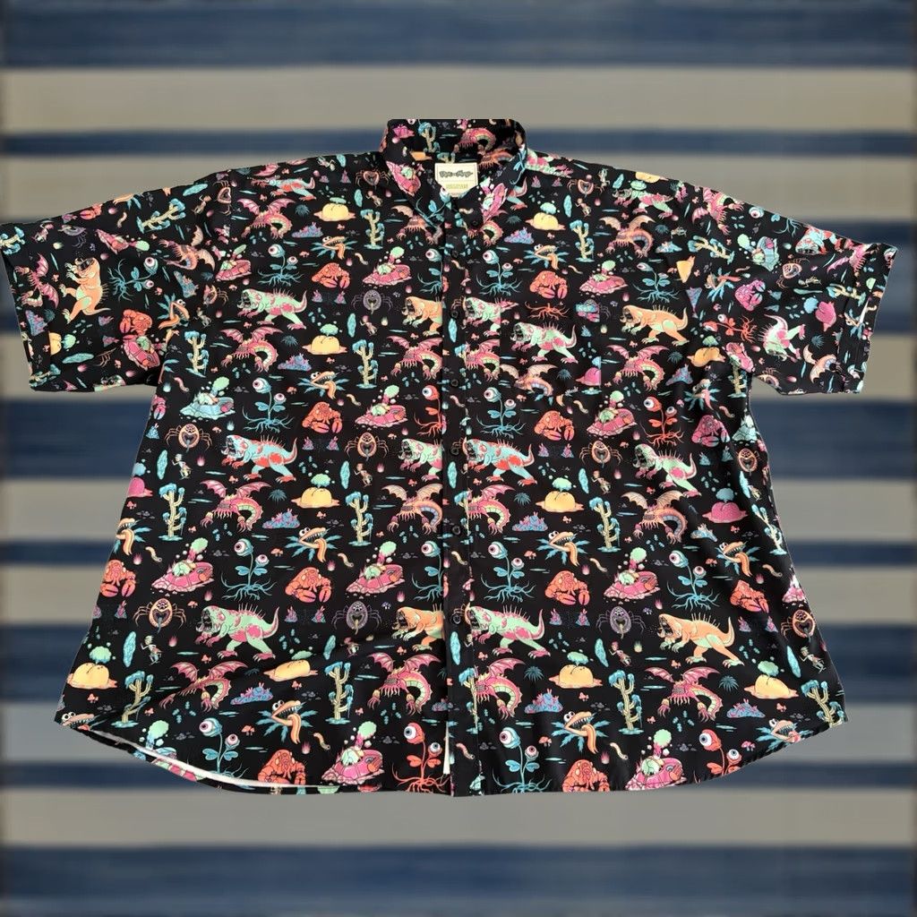 Vintage RSVLTS Rick and Morty Monster Run Button Up Shirt Kunuflex Mens 4XL Size US XXL / EU 58 / 5 - 1 Thumbnail