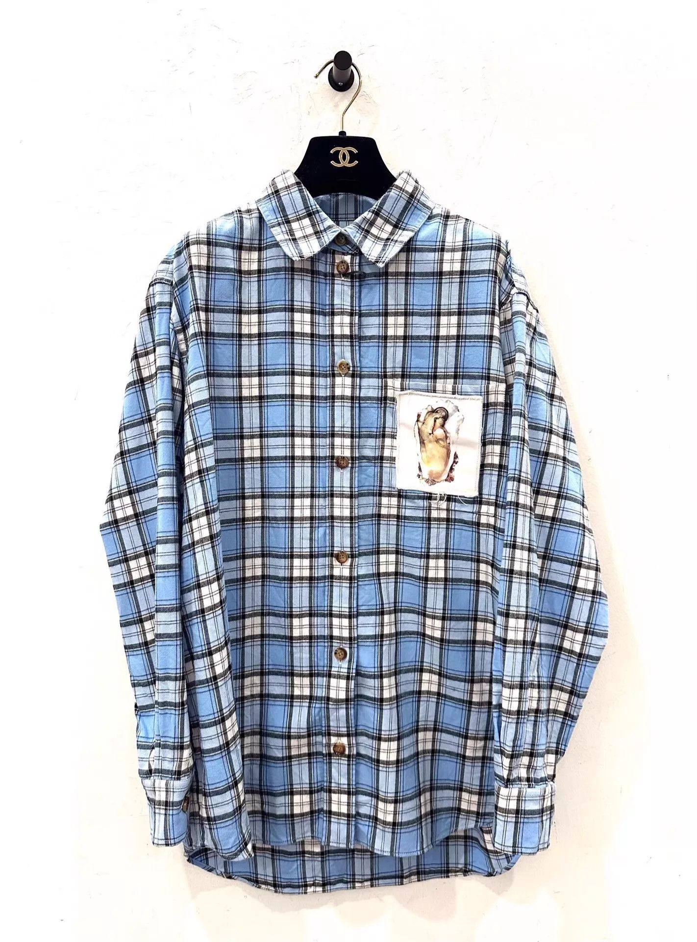 Burberry Burberry Montage logo women's blue check UK8 shirt-jacket Size S / US 4 / IT 40 - 1 Thumbnail