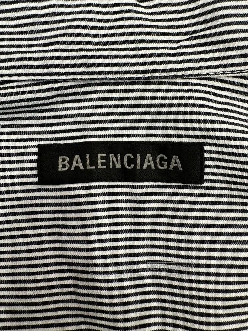 Balenciaga Balenciaga Grey Stripe Letter Logo Women's Shirt Size XS / US 0-2 / IT 36-38 - 5 Thumbnail