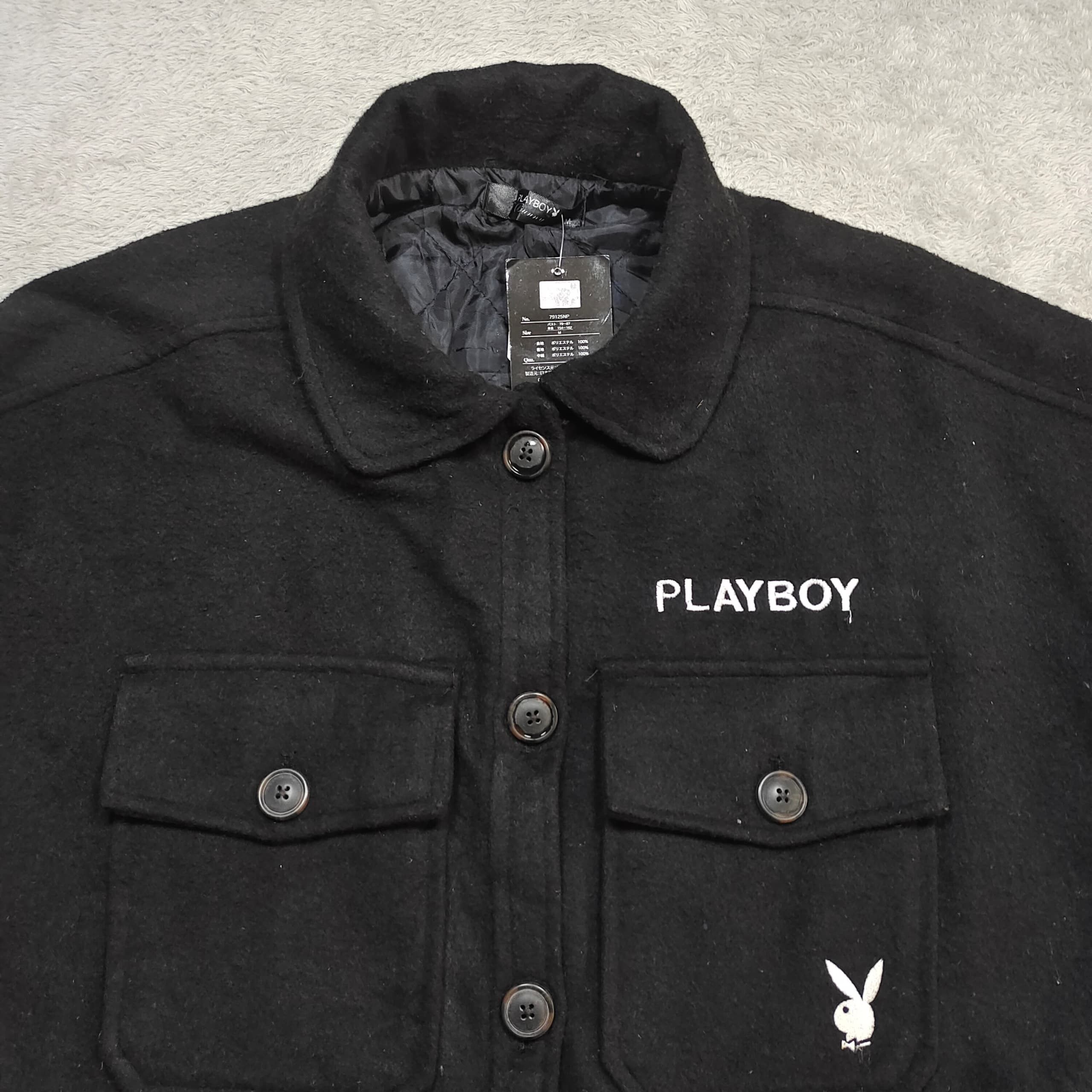 Playboy Playboy Bunny Vintage Black Wool Shacket Jacket (NWT) Size US M / EU 48-50 / 2 - 4 Thumbnail