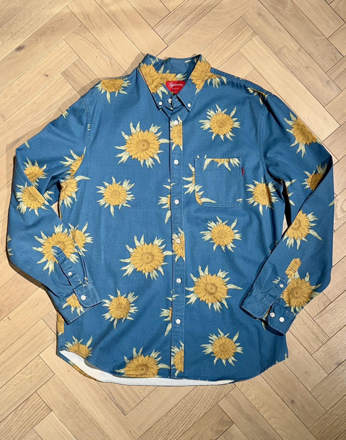 Image of Supreme Sunflower Shirt in Blue, Men's (Size XL)