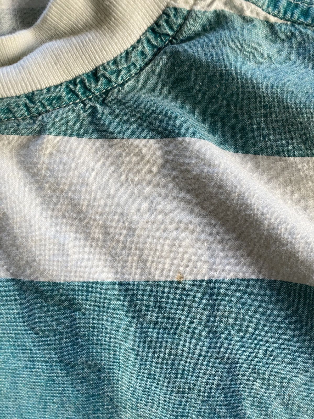 Vintage Vintage 90’s Generalities Faded Stripe Denim Like Pocket Tee Size US L / EU 52-54 / 3 - 9 Thumbnail
