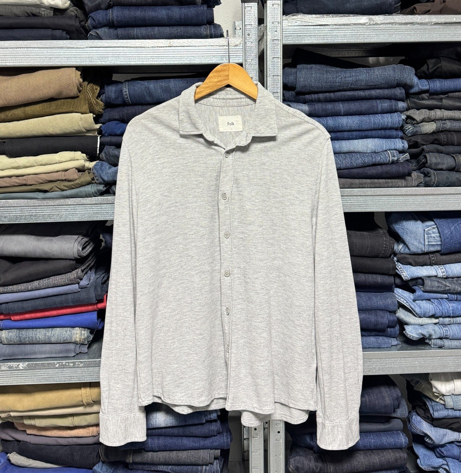 Folk FOLK Button Ups Gray Shirt Size 4 Size US L / EU 52-54 / 3 - 1 Thumbnail