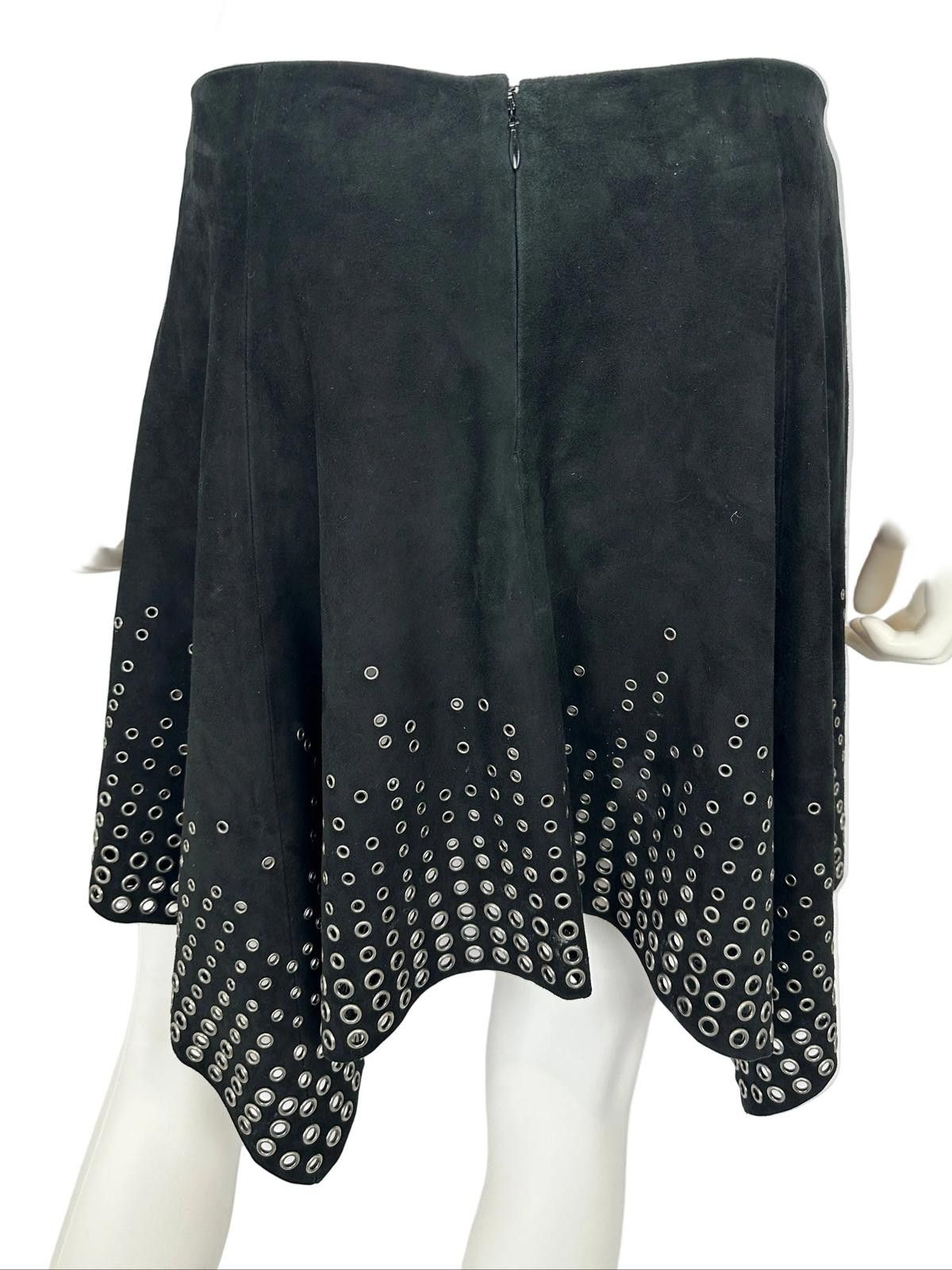 Alexander McQueen Alexander McQueen F/W 2003 'Scanners' Suede Grommet Skirt Size 32" / US 10 / IT 46 - 2 Thumbnail