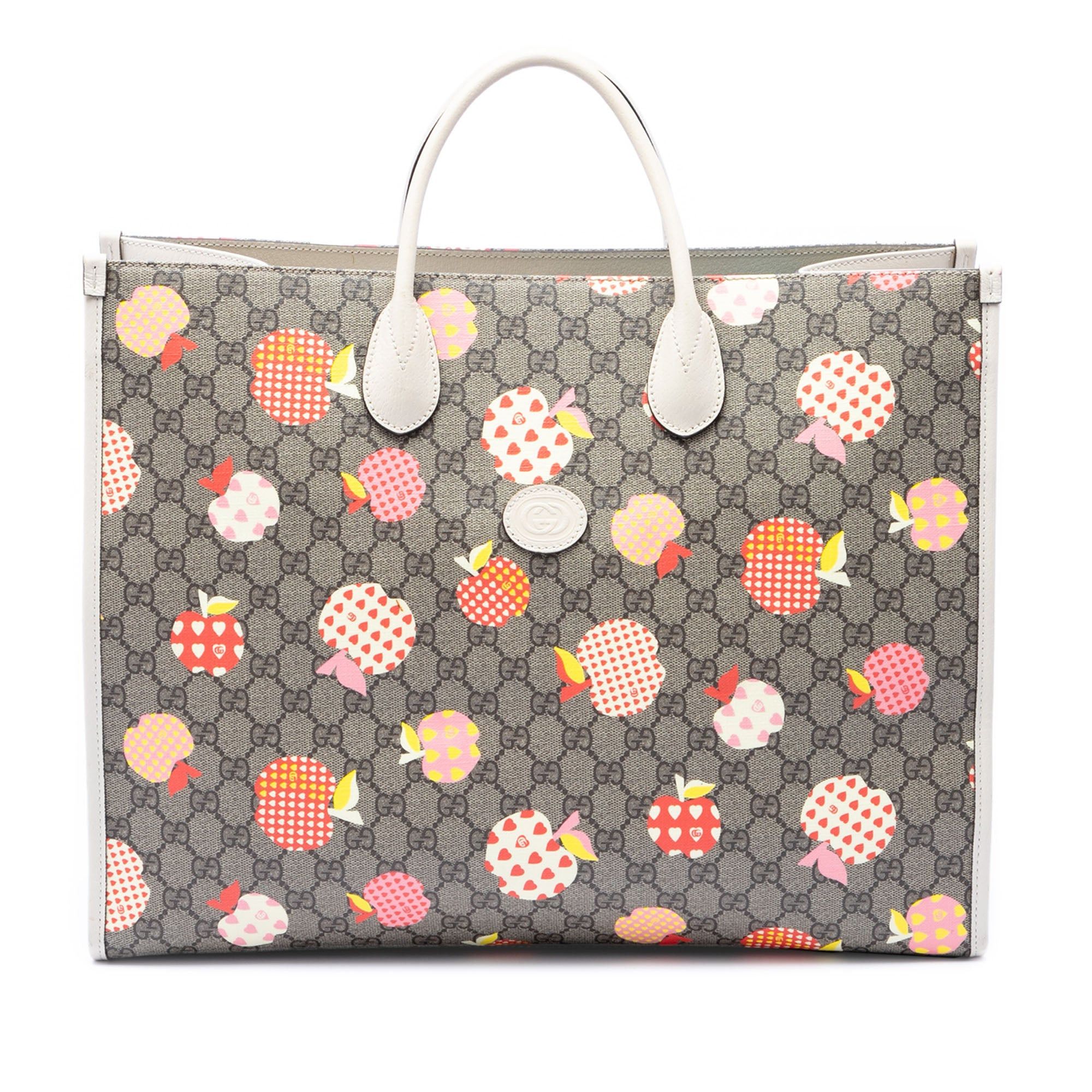 Gucci Large GG Supreme Les Pommes Apple and Heart Interlocking G Tote Size ONE SIZE - 1 Thumbnail