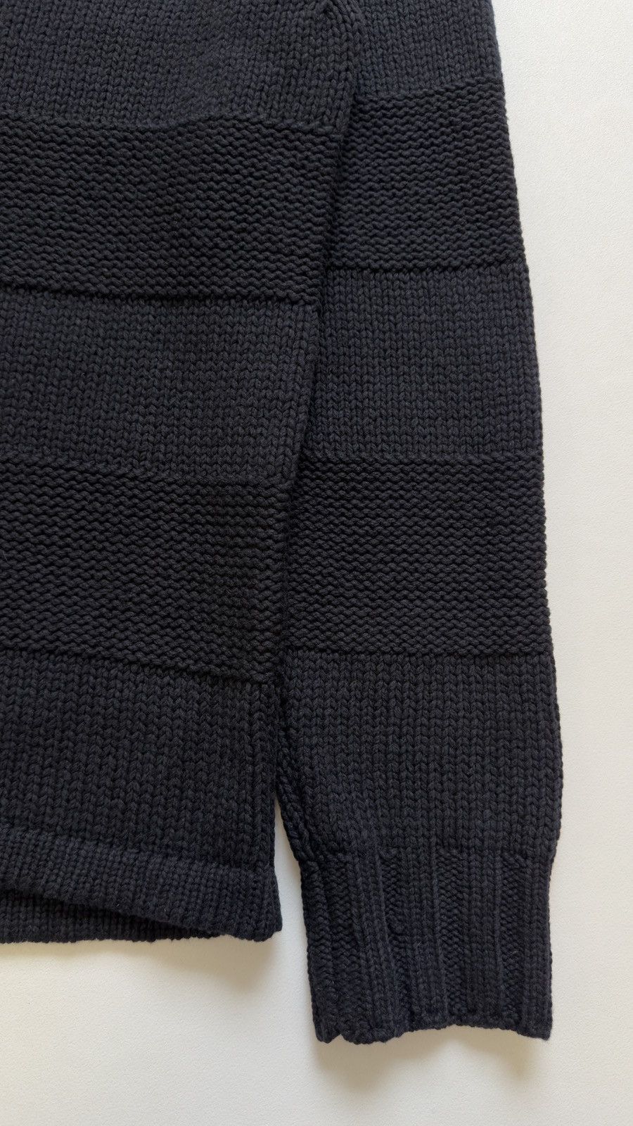 Issey Miyake Black ‘3D Patterned Stripe’ Wool Sweater Size US L / EU 52-54 / 3 - 14 Thumbnail