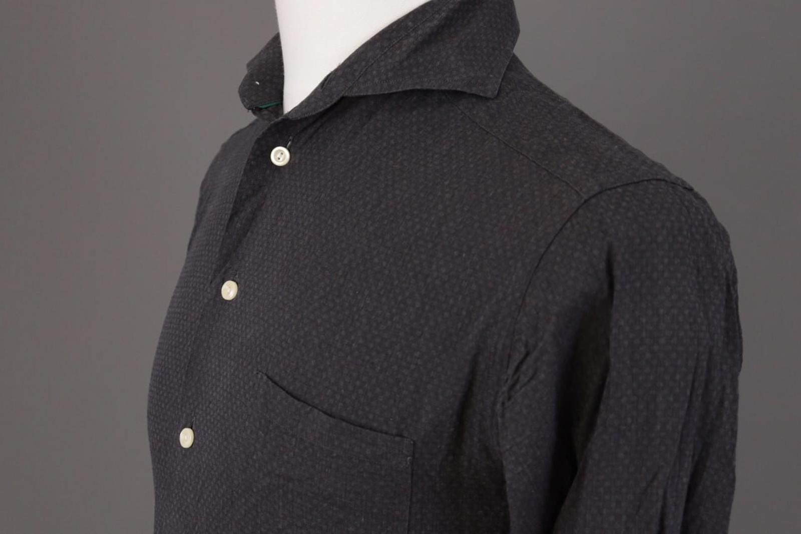 Eton Eton Slim Fit Black Dotted Button Down Shirt Size 38 S Size US M / EU 48-50 / 2 - 8 Thumbnail