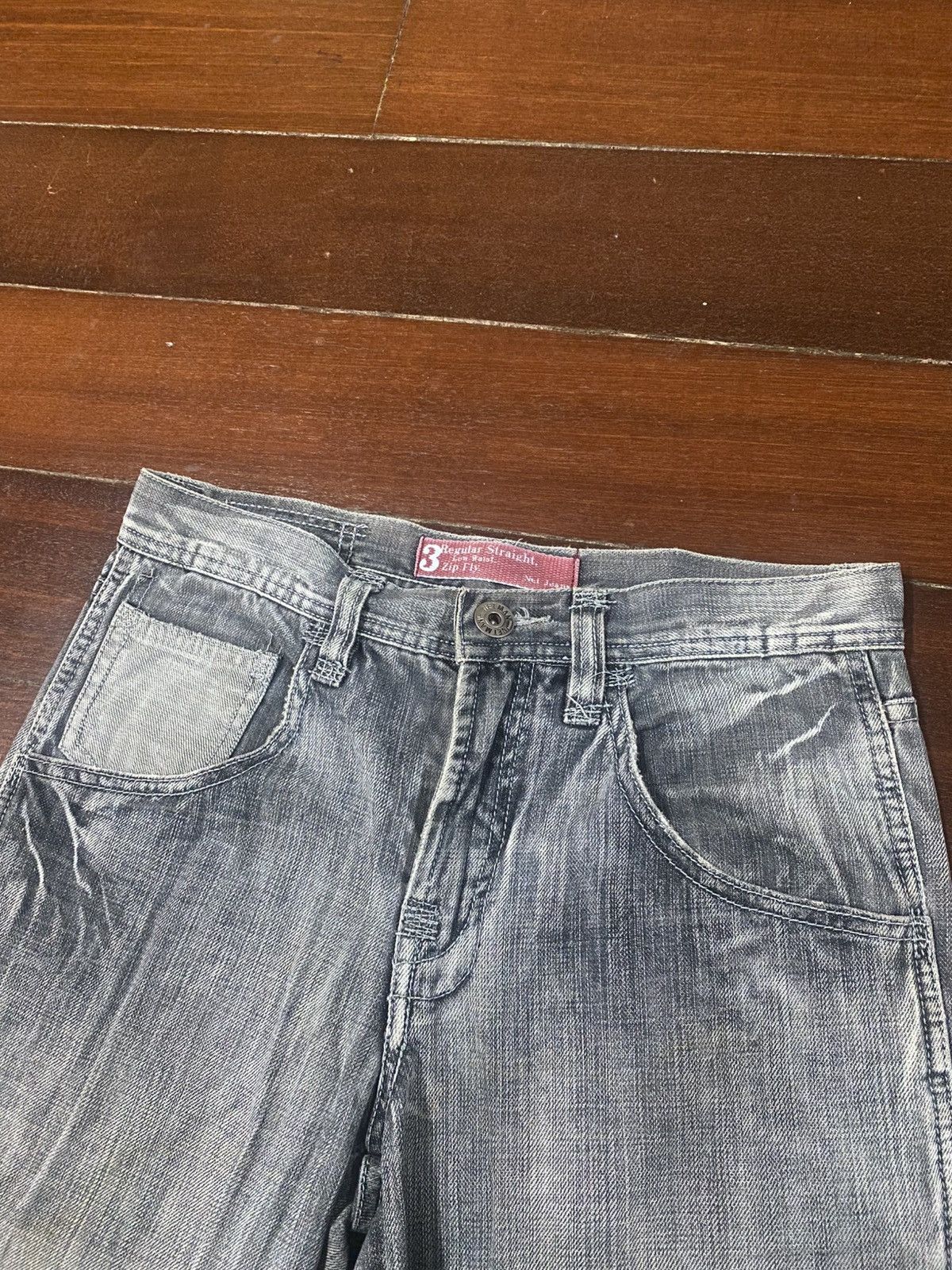If Six Was Nine Flare Jeans netmen Clawmark Distress Faded Denim Size US 30 / EU 46 - 15 Thumbnail