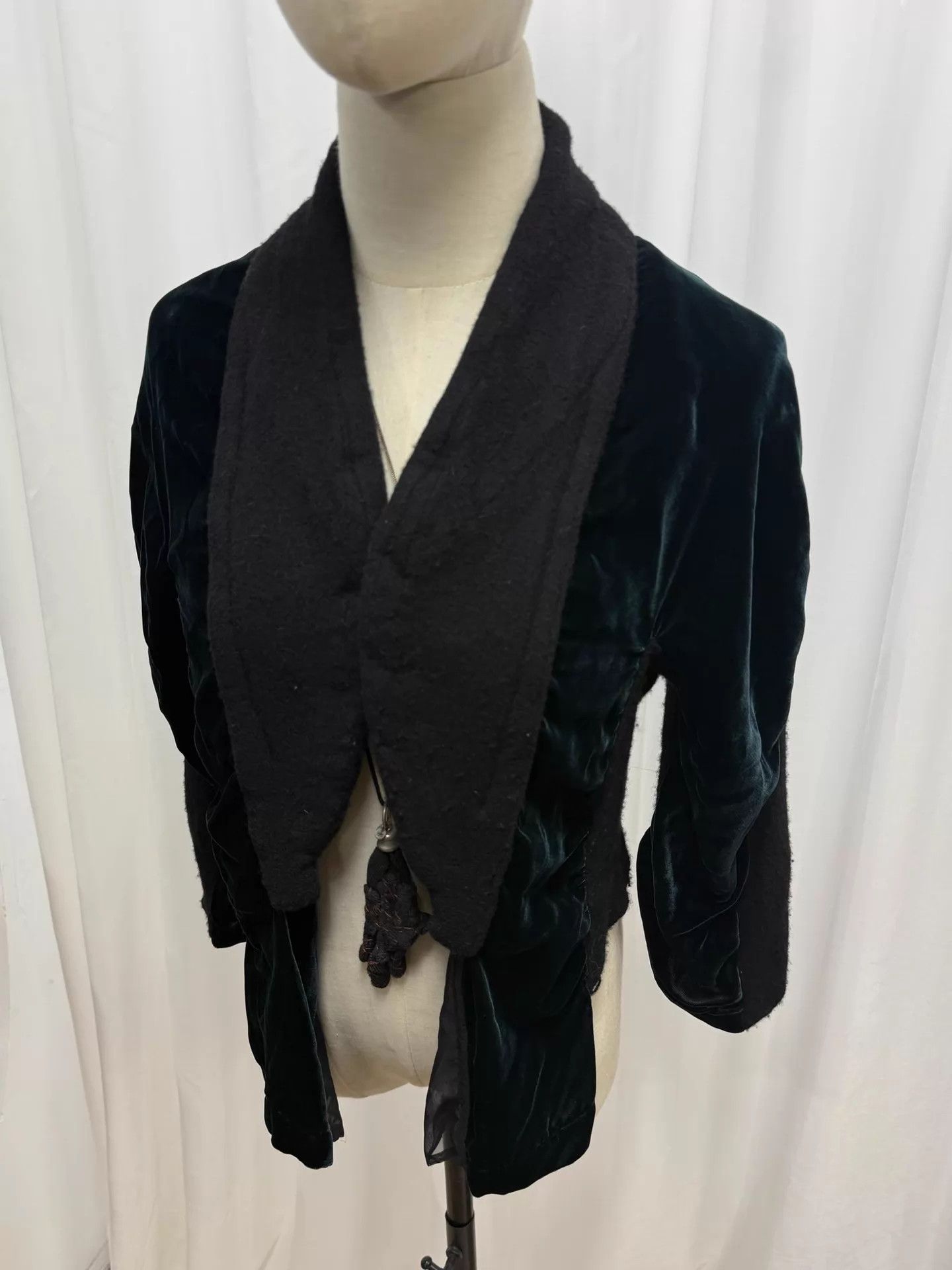 Comme des Garcons Comme des Garçons Dark Green Velvet Cloak Jacket Size ONE SIZE - 8 Thumbnail