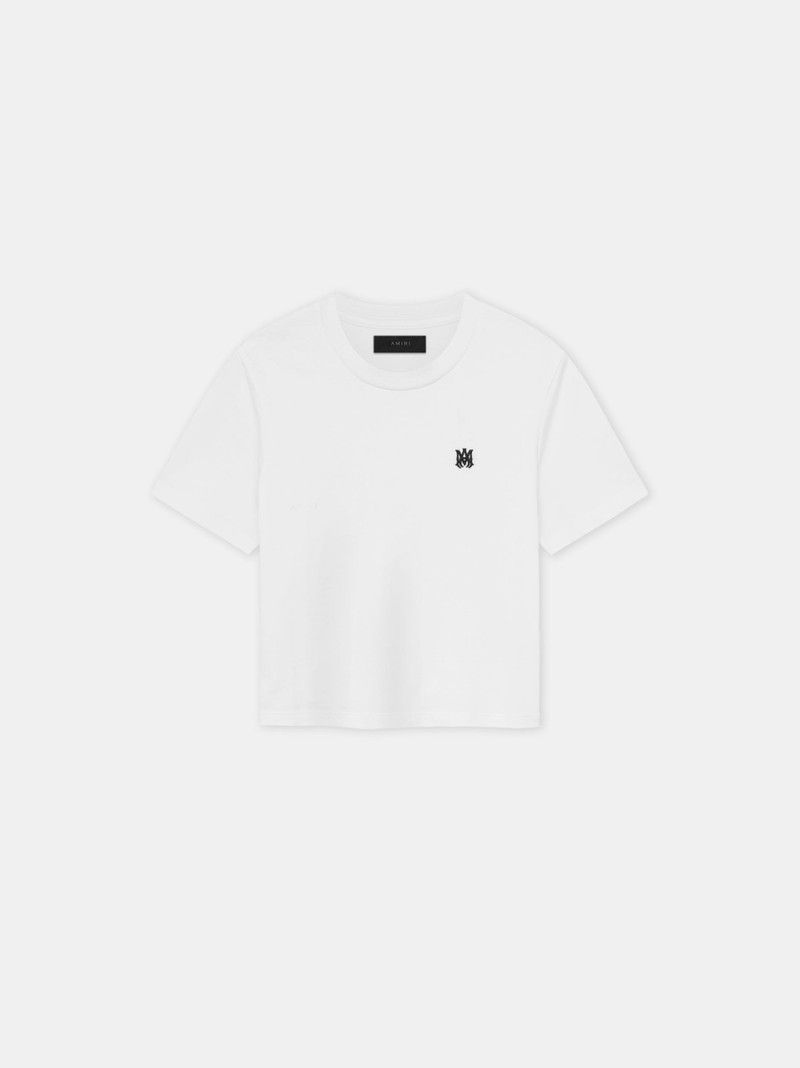 Amiri o1orln1125 MA Embroidered T-Shirt in White Size L / US 10 / IT 46 - 1 Thumbnail