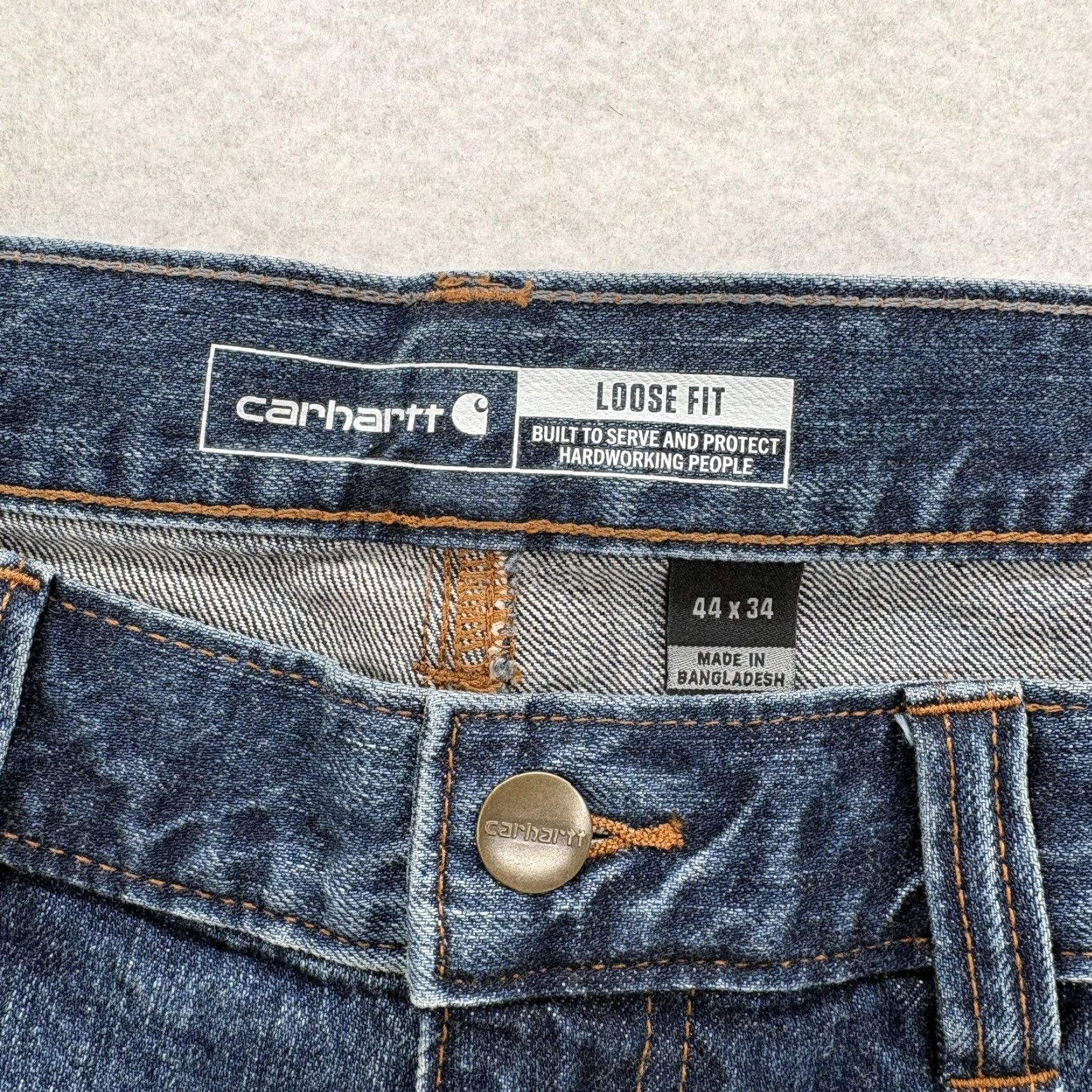 Carhartt VINTAGE Carhartt Utility Jeans Mens 44x34 Blue Medium Wash Loose Fit Denim Workwear NWT Size US 44 / EU 60 - 5 Thumbnail