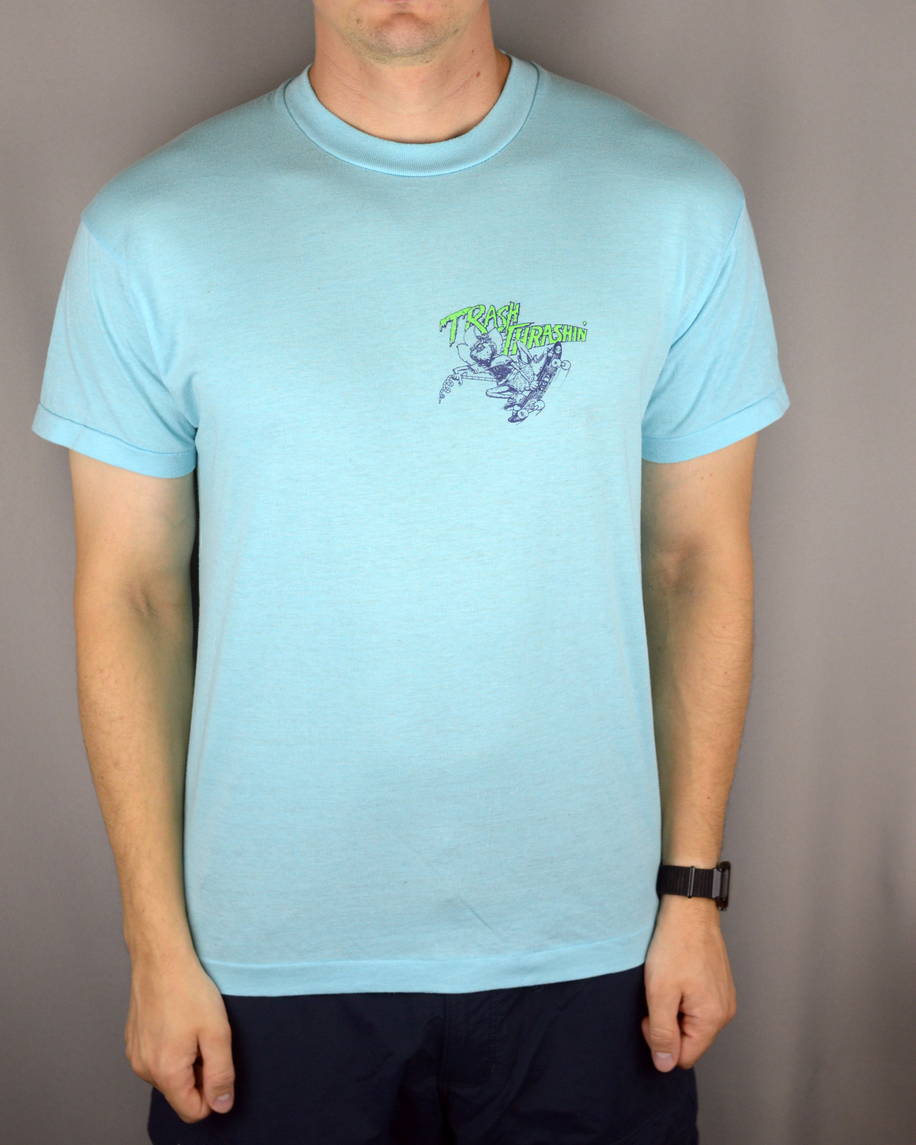 Vintage Vintage Trash Thrashin 80s t shirt Size US L / EU 52-54 / 3 - 2 Thumbnail