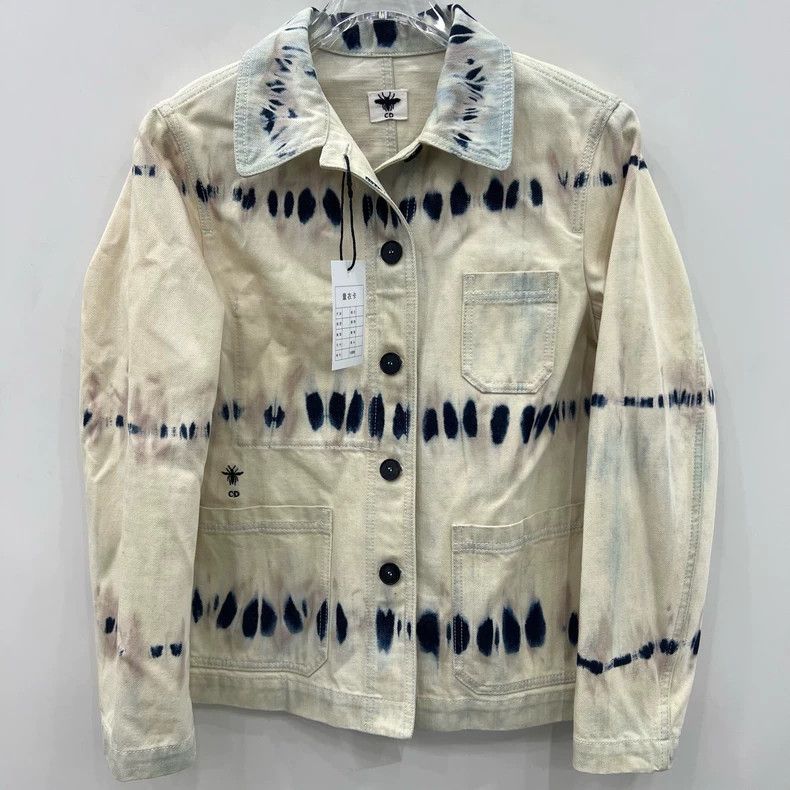 Dior Beige tie-dyed denim jacket 2504-Nextarrow