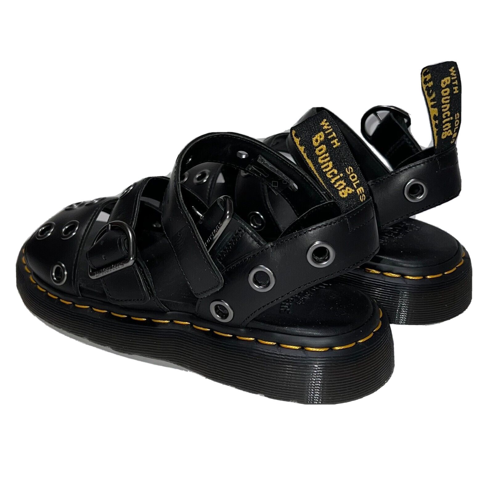 Dr. Martens Women's Size 9 Dr. Martens Gryphon HDW Black Leather Sandals Size US 9 / IT 39 - 10 Thumbnail