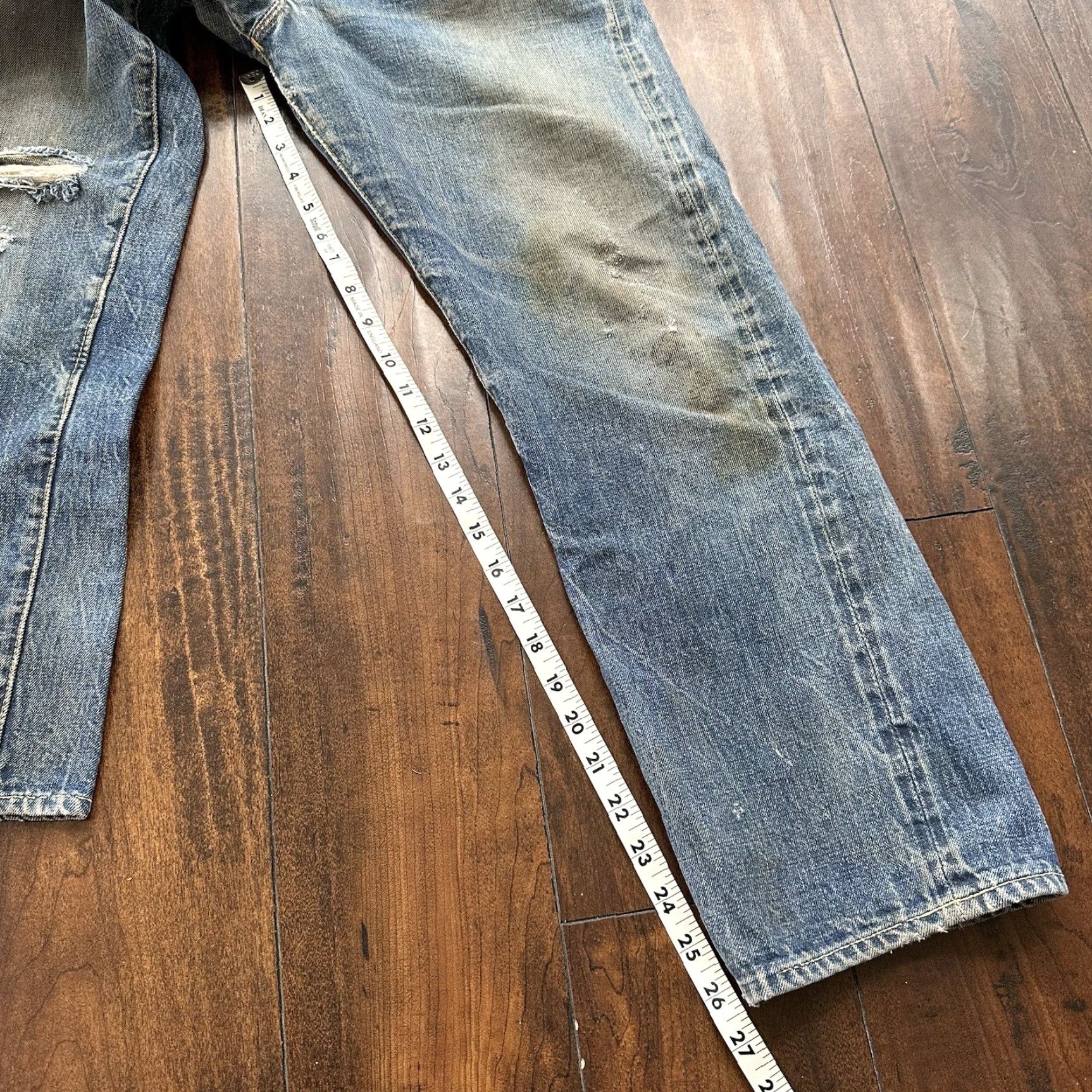 Levi's VINTAGE Levi's 501 XX Jeans Men's 27x26 Denim Blue 60s 1960s Redline Distressed Block Style Straight 5-Pocket Size US 27 - 4 Thumbnail
