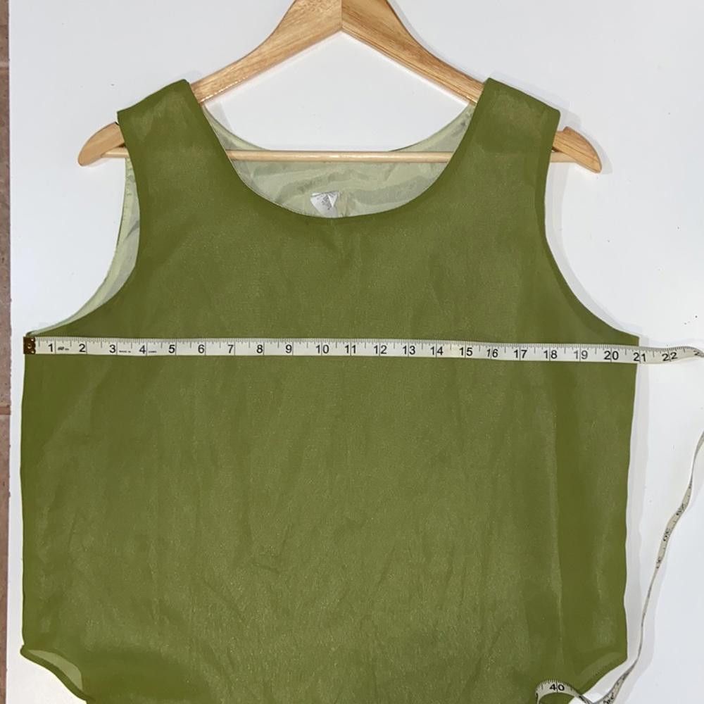 Designer Vintage Lime Layered Blouse Size Medium Size M / US 6-8 / IT 42-44 - 4 Thumbnail